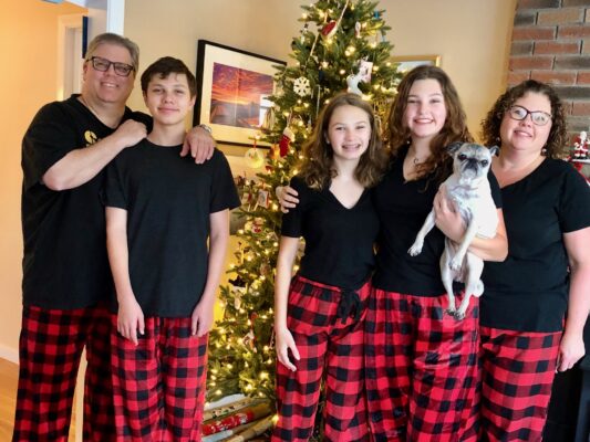 Christine's family at Christmas
